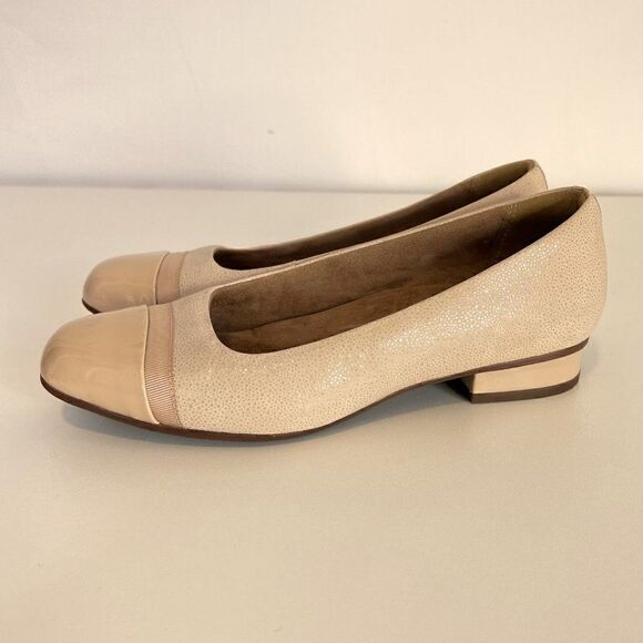 Clarks Unstructured Juliet Blush Pink Leather Ballet Flats - Picture 4 of 7
